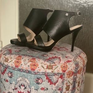 DKNY black peep toe heels